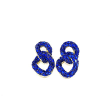 Lade das Bild in den Galerie-Viewer, Ohrring 80s Glitter Kobaltblau
