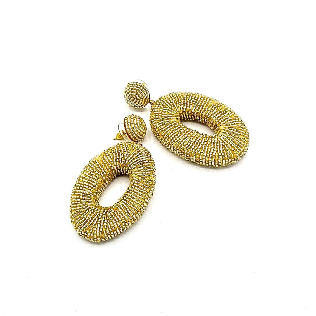 Ohrring Oval Beads Golden
