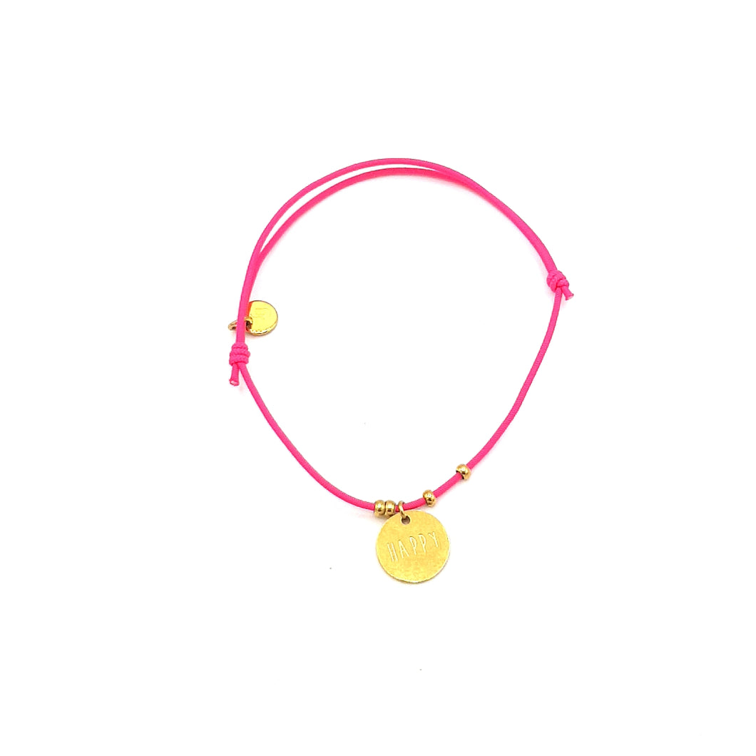 Armband Happy Coin Hot pink